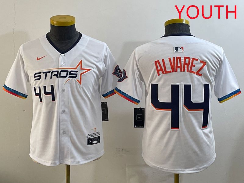 Youth Houston Astros 44 Alvarez White Fourth generation Joint Name 2025 Nike MLB Jersey style 8